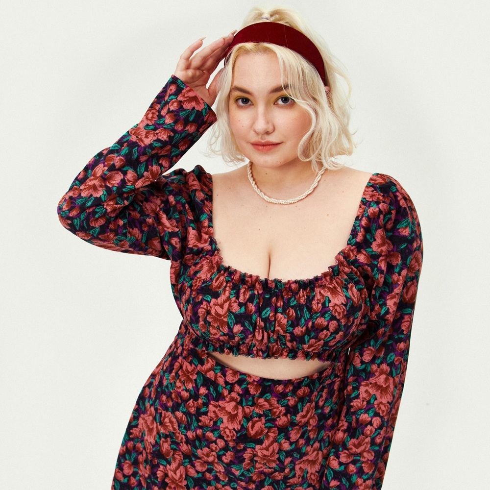 Cider Square neck long sleeved dress